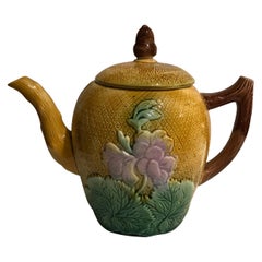 19th Century English Majolica Teapot