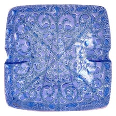 Lavender Colored Filigree Fused Glass Square Ashtray Higgins