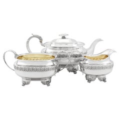 Antique Sterling Silver Three-Piece Tea Service in the Regency Style