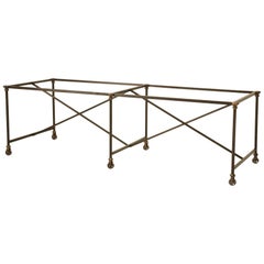 French Industrial Style Kitchen Island, Table by Old Plank Solid Bronze Any Size