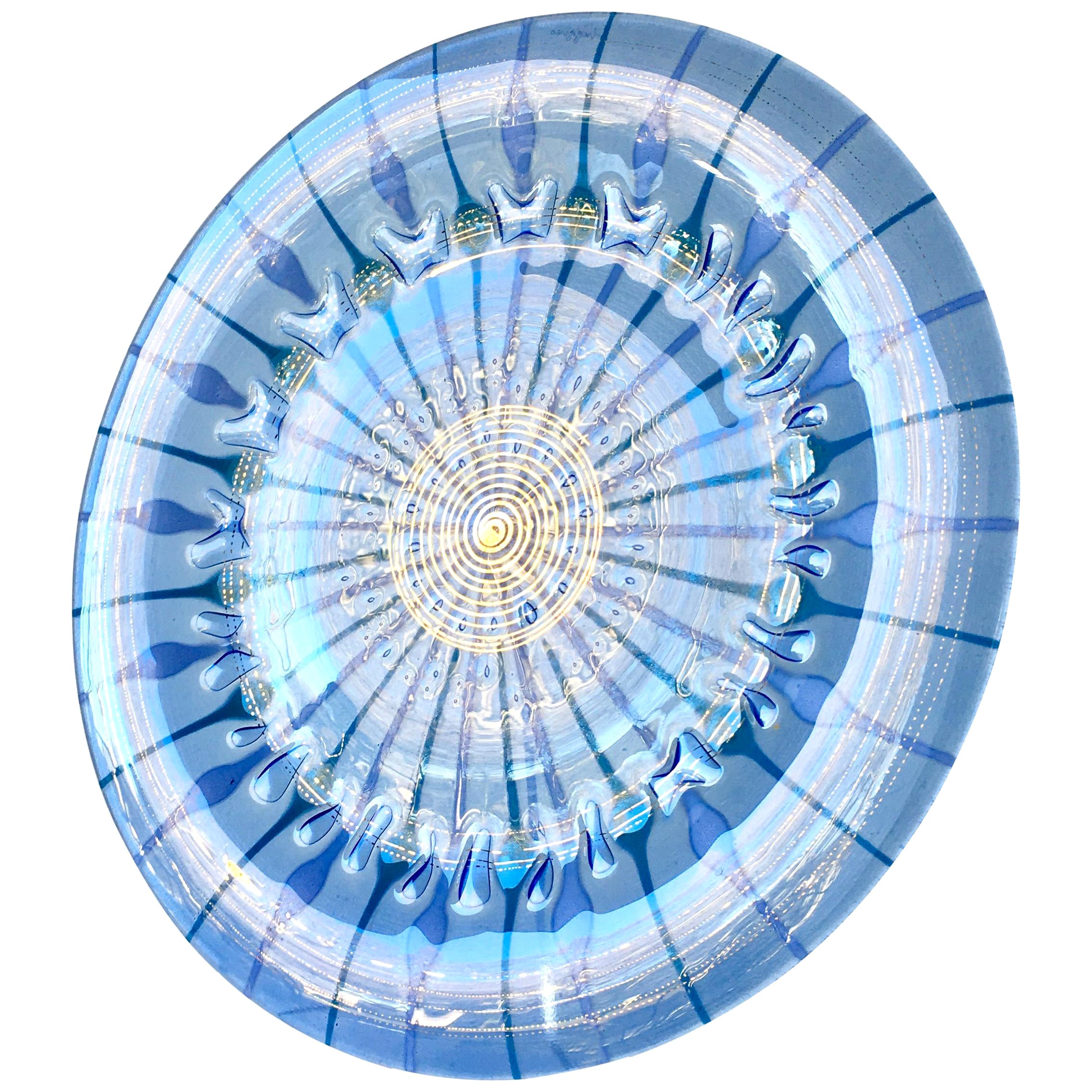 Classic Line Circular Fused Studio Glass Plate by Higgins