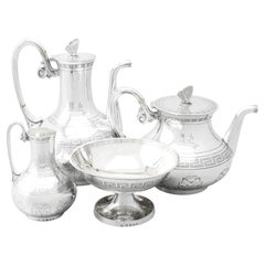 Antique Victorian Sterling Silver Composite Four-Piece Tea and Coffee Service