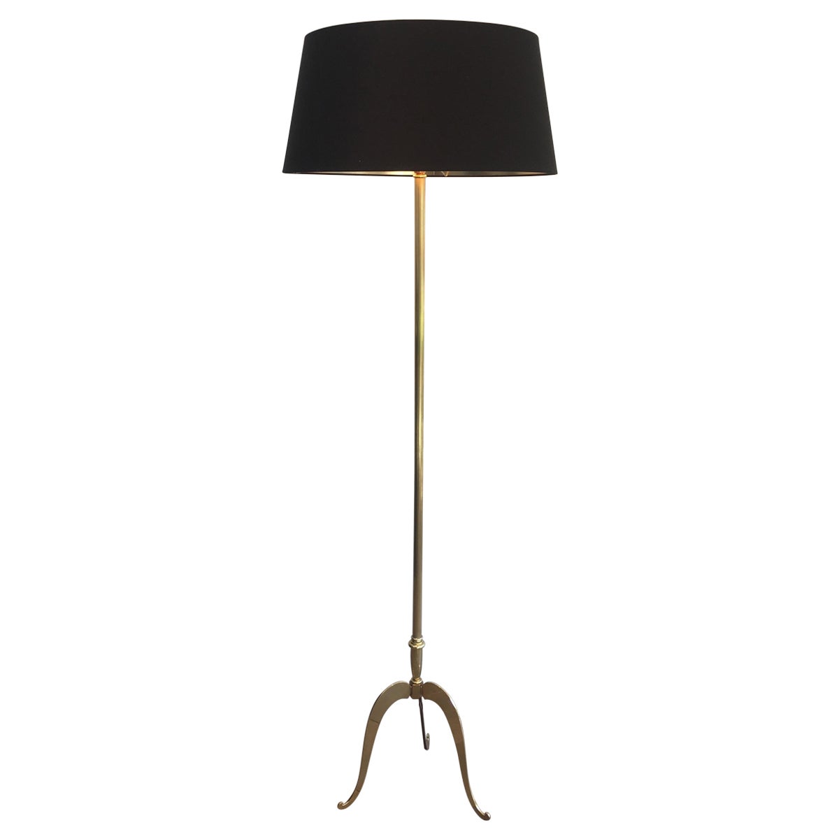 Neoclassical Style Brass Floor Lamp, French, Circa 1940