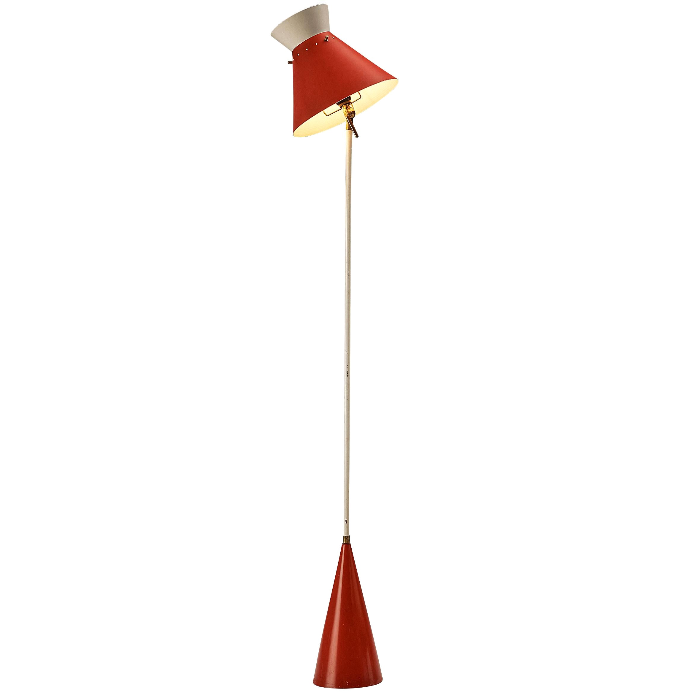 Gilardi & Bazarghi Floor Lamp in Red Aluminium