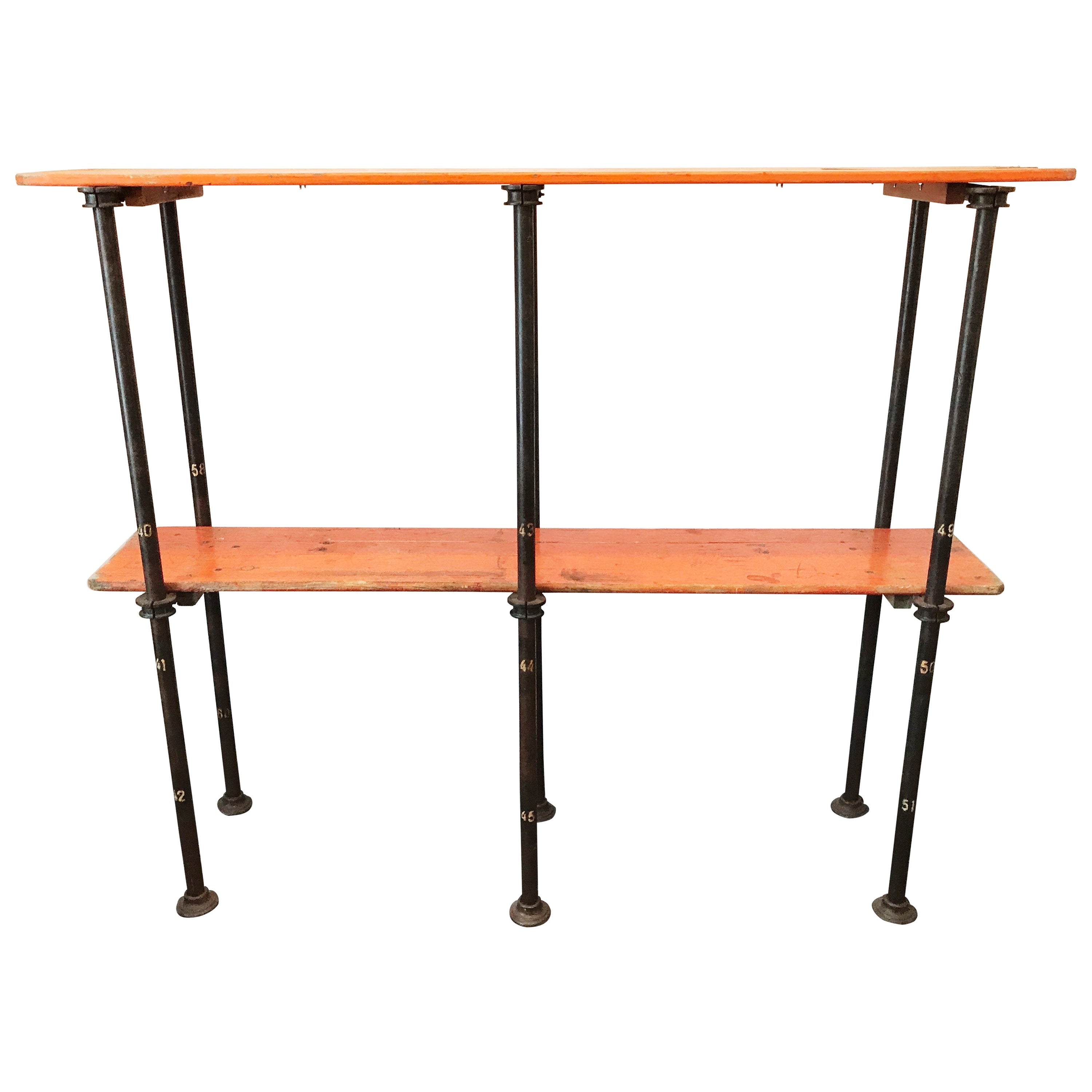 Cast Iron Storage Rack Vintage Industrial Shelving Display Unit