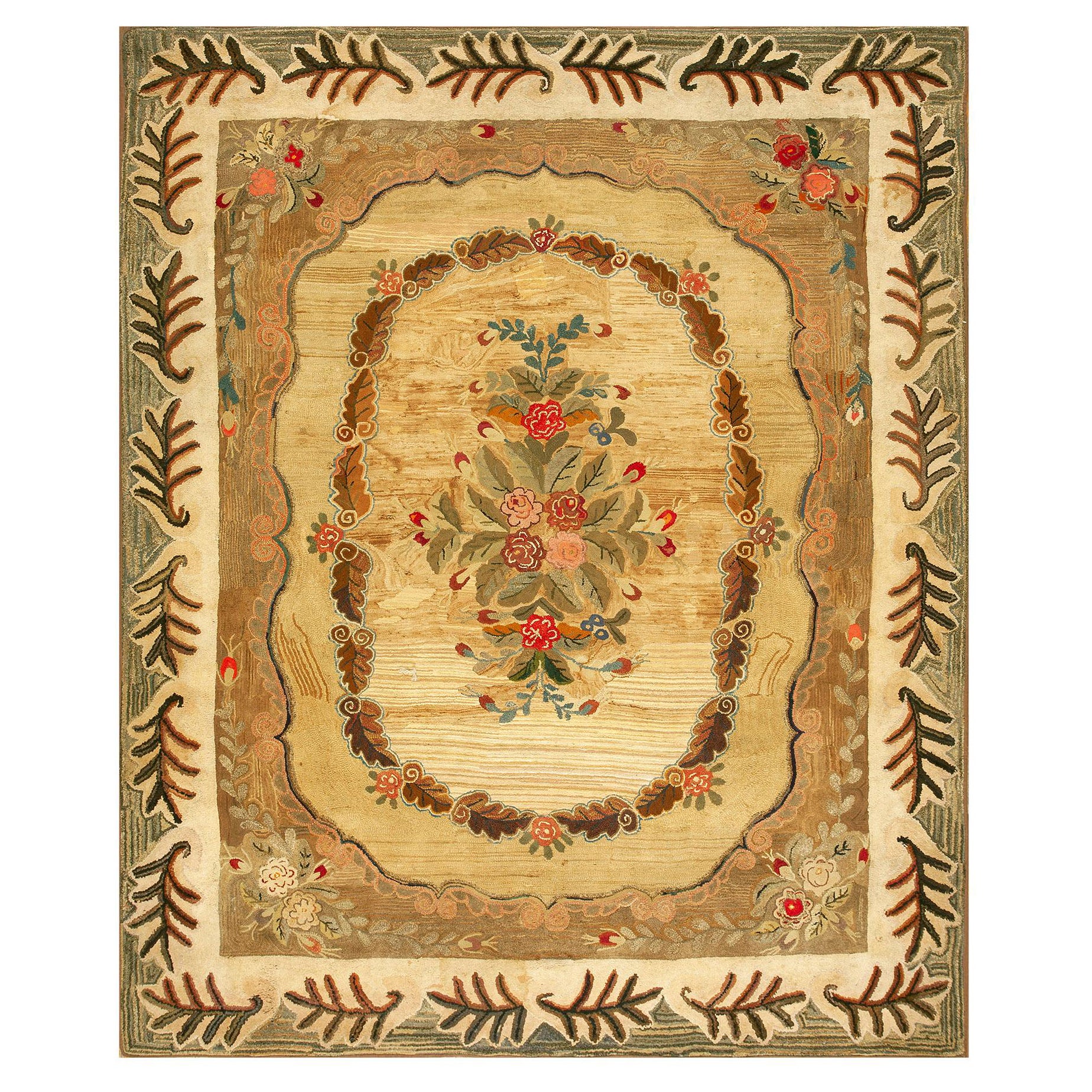 19th Century American Hooked Rug ( 9' x 10'2" - 275 x 310 )