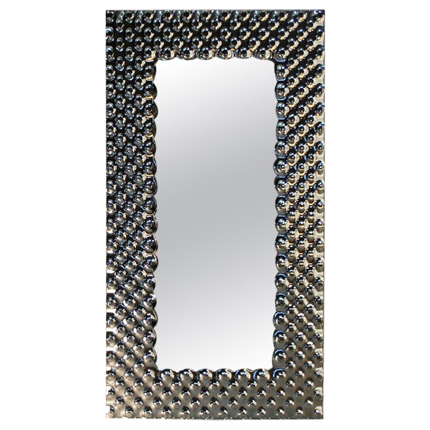 Wavy Rectangular Mirror in Fused Mirror Glass For Sale at 1stDibs