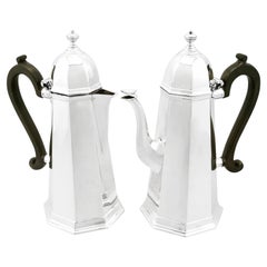 Edwardian George I Style Sterling Silver Café au Lait Set