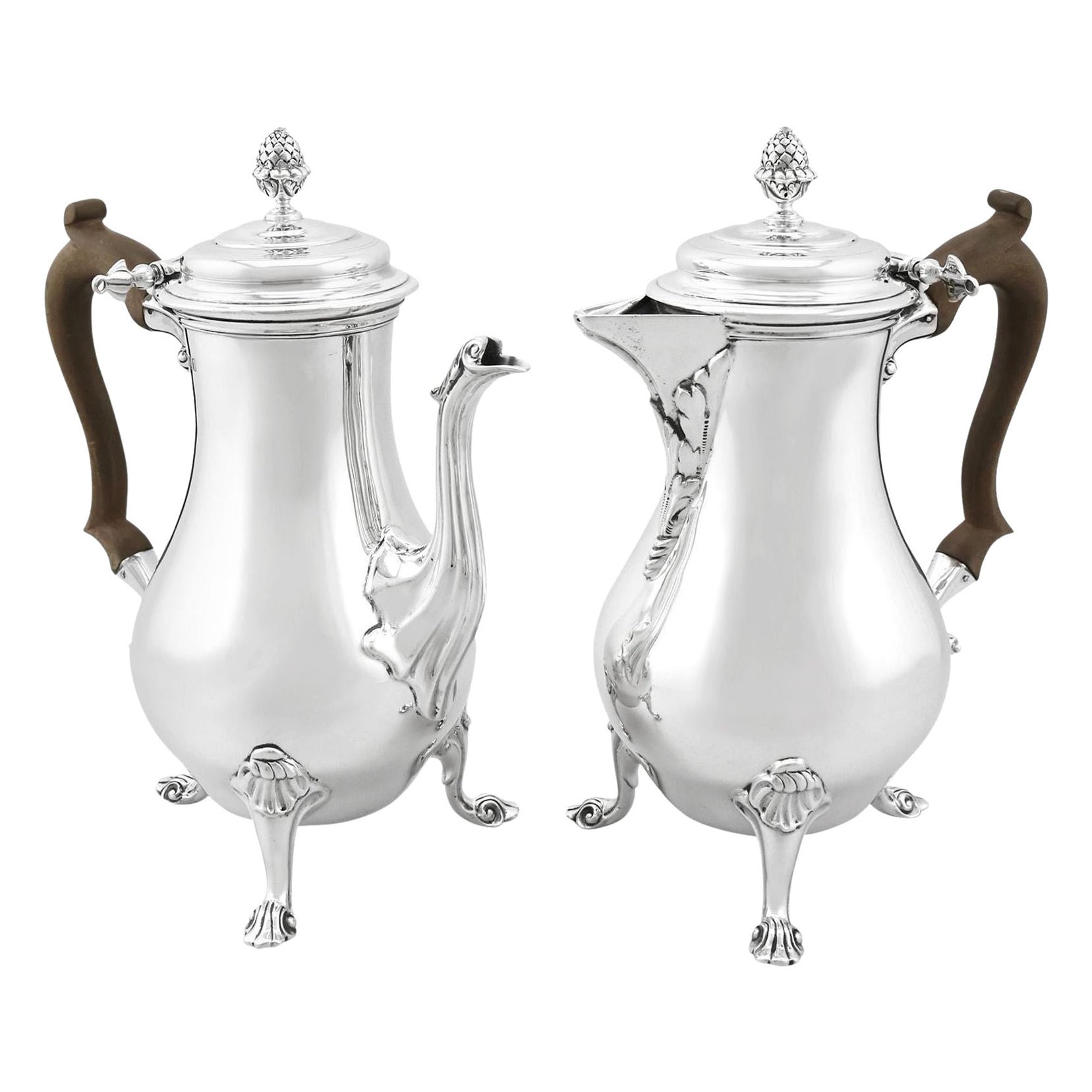 1920s George II Style Sterling Silver Café Au Lait Set