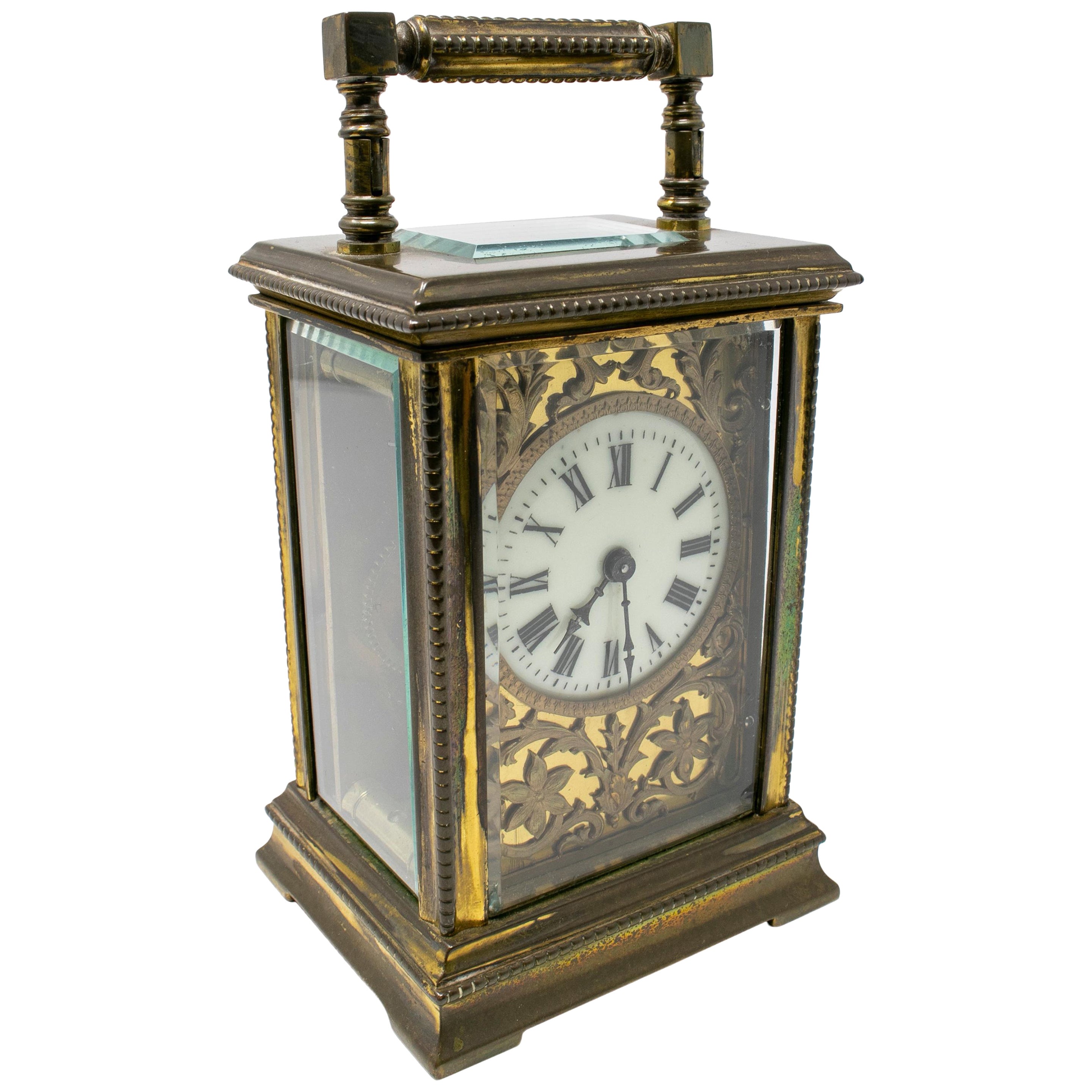 horloge française du 19ème siècle en bronze pour calèche