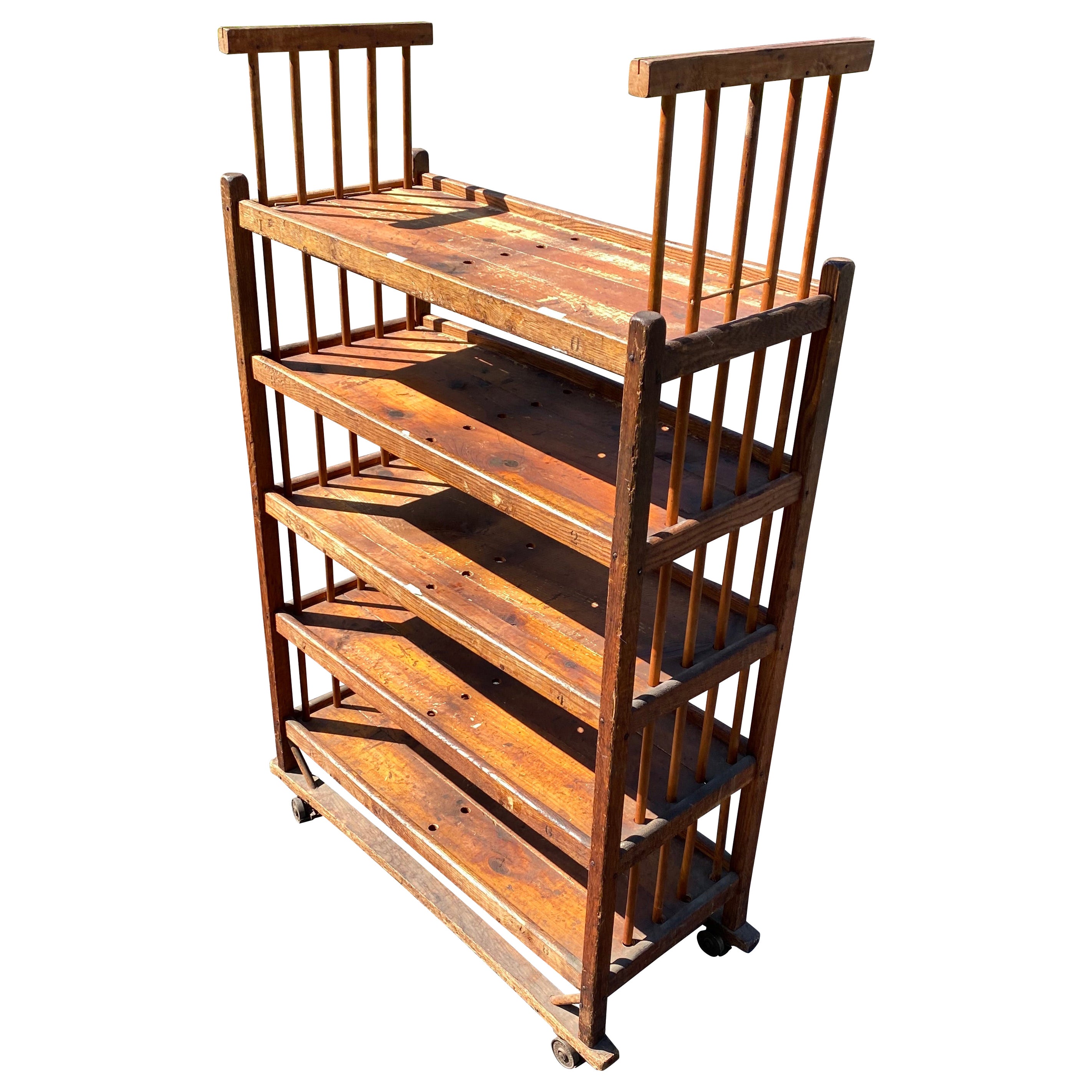 American 1930s Wooden Bread Rack Or Cart For Sale at 1stDibs