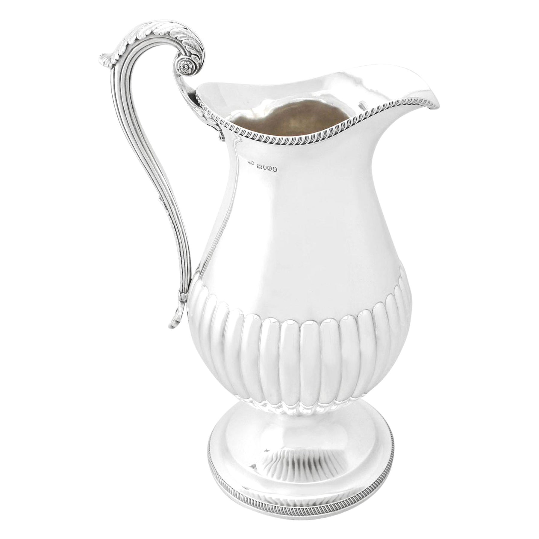 19th Century Antique George IV 1815 Sterling Silver Wine Ewer or Flagon For Sale