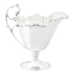 Antique 1933 Art Nouveau Style Sterling Silver Cream Jug / Creamer