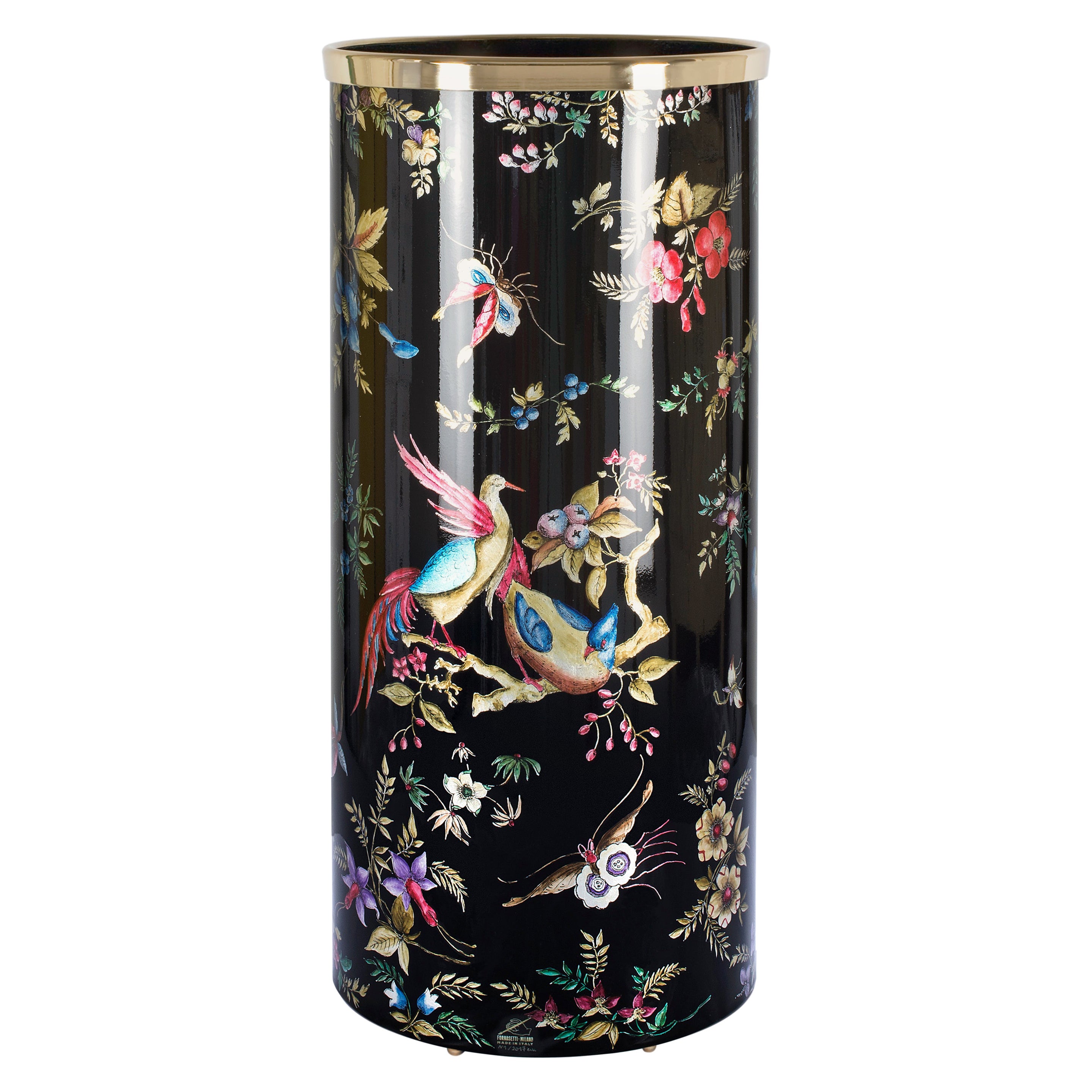 Fornasetti Umbrella Stand Palloni HotAir Balloons Handcolored on White