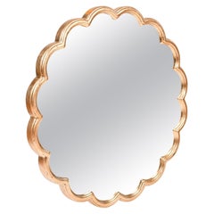 Espejo Circular "Monaco" Festoneado en Pan de Oro