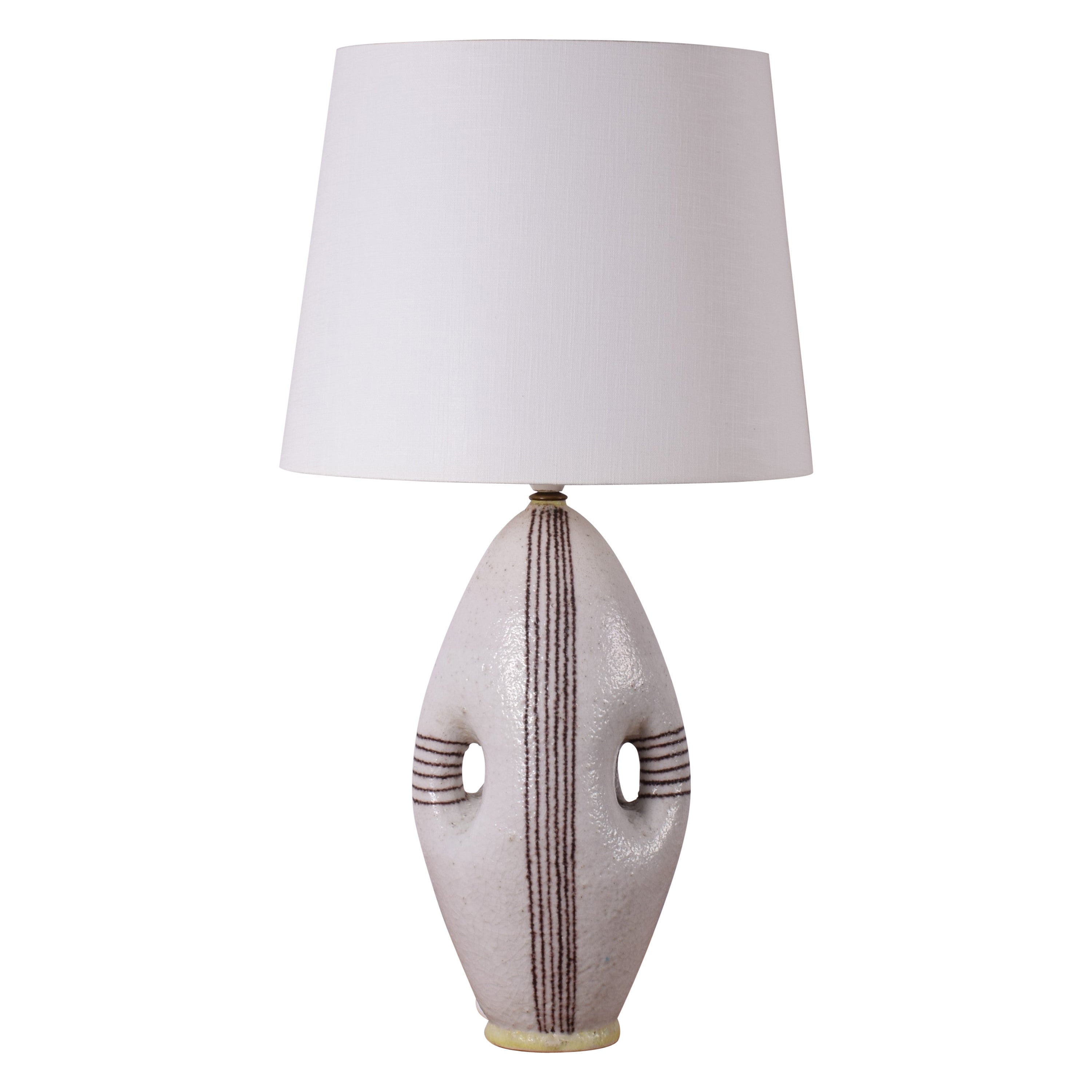 Barsony, 1950s Tall White Lady Lamp For Sale at 1stDibs