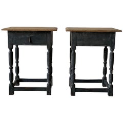 Pair of French Nightstands with Turned Legs