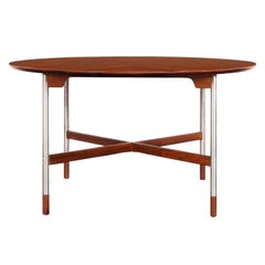 Midcentury Walnut and Brushed Steel Table by Jack Cartwright