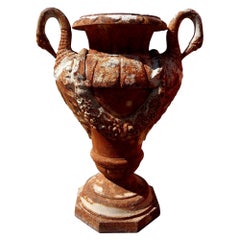 Antique French Cast Iron Garden Urn