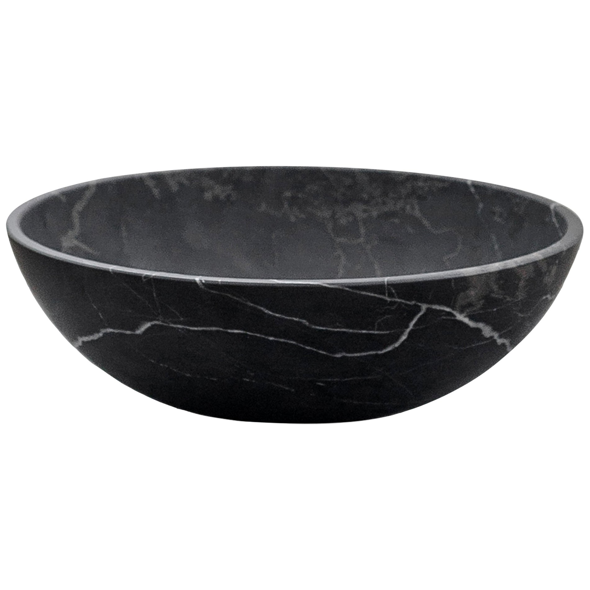 Black marble carved large Bowl For Sale at 1stDibs