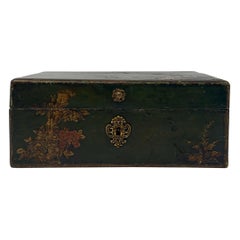 Antique Chinoiserie Painted Wood Jewel Box