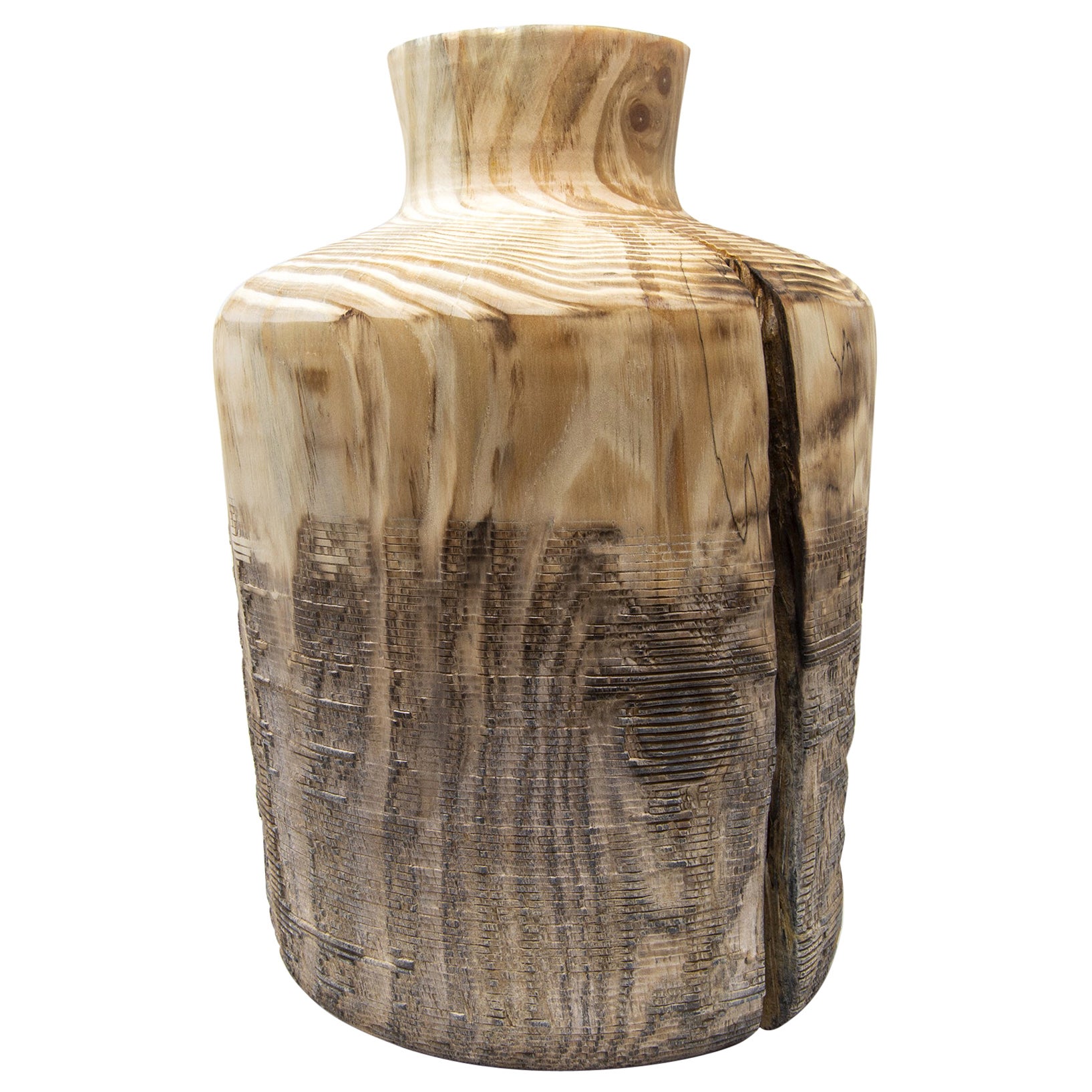 Turned Wood Vase 'Anni S Grey' For Sale at 1stDibs