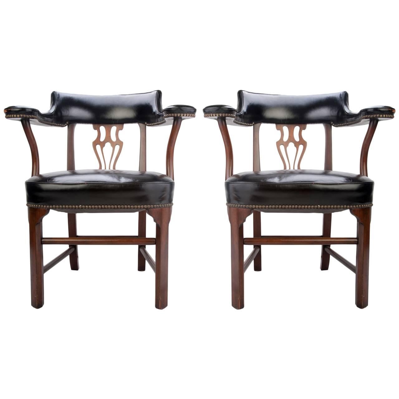 Kittinger Leather Bankers' Chairs