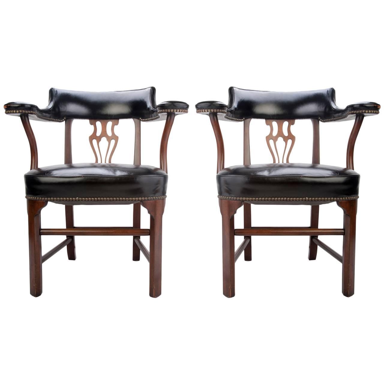 Kittinger Leather Bankers' Chairs at 1stdibs
