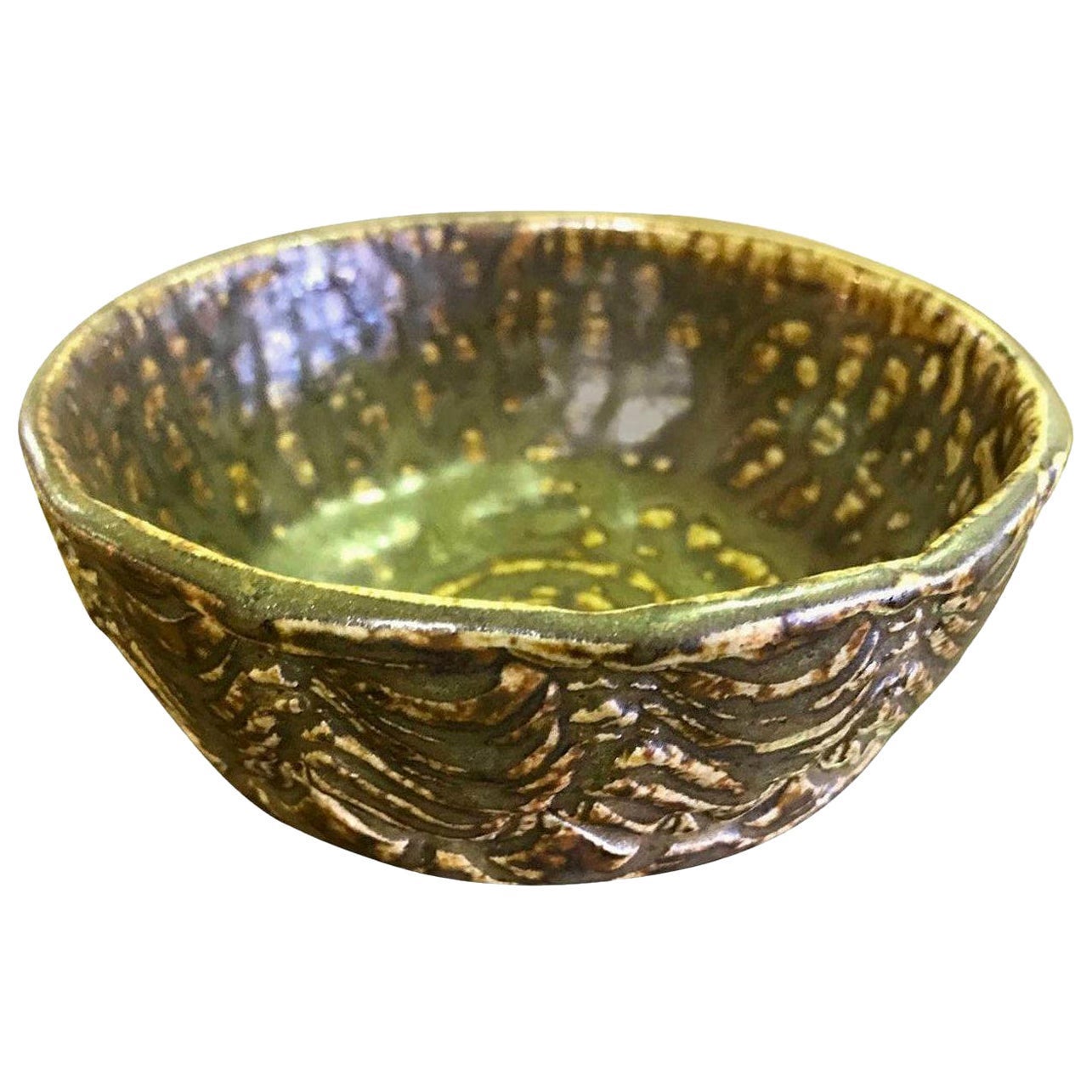 F. Carlton Ball Midcentury Signed Ceramic Glazed California Studio Pottery Bowl