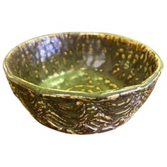 F. Carlton Ball Cuenco de cerámica esmaltada del Studio Pottery de California firmado a mediados de siglo
