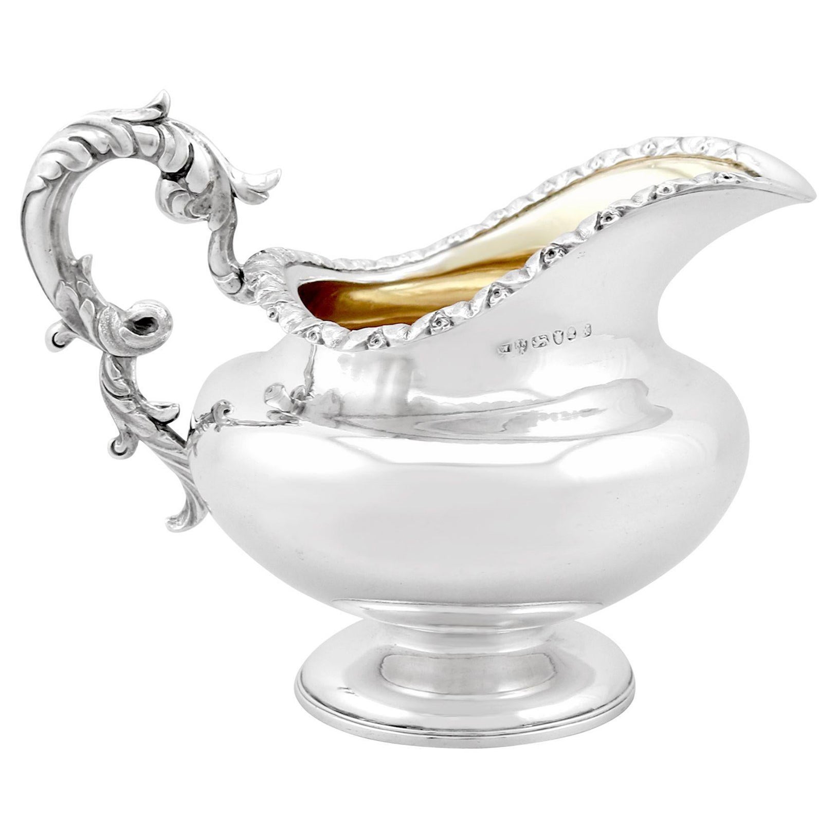 Pichet à crème géorgien en argent sterling ancien:: 1812