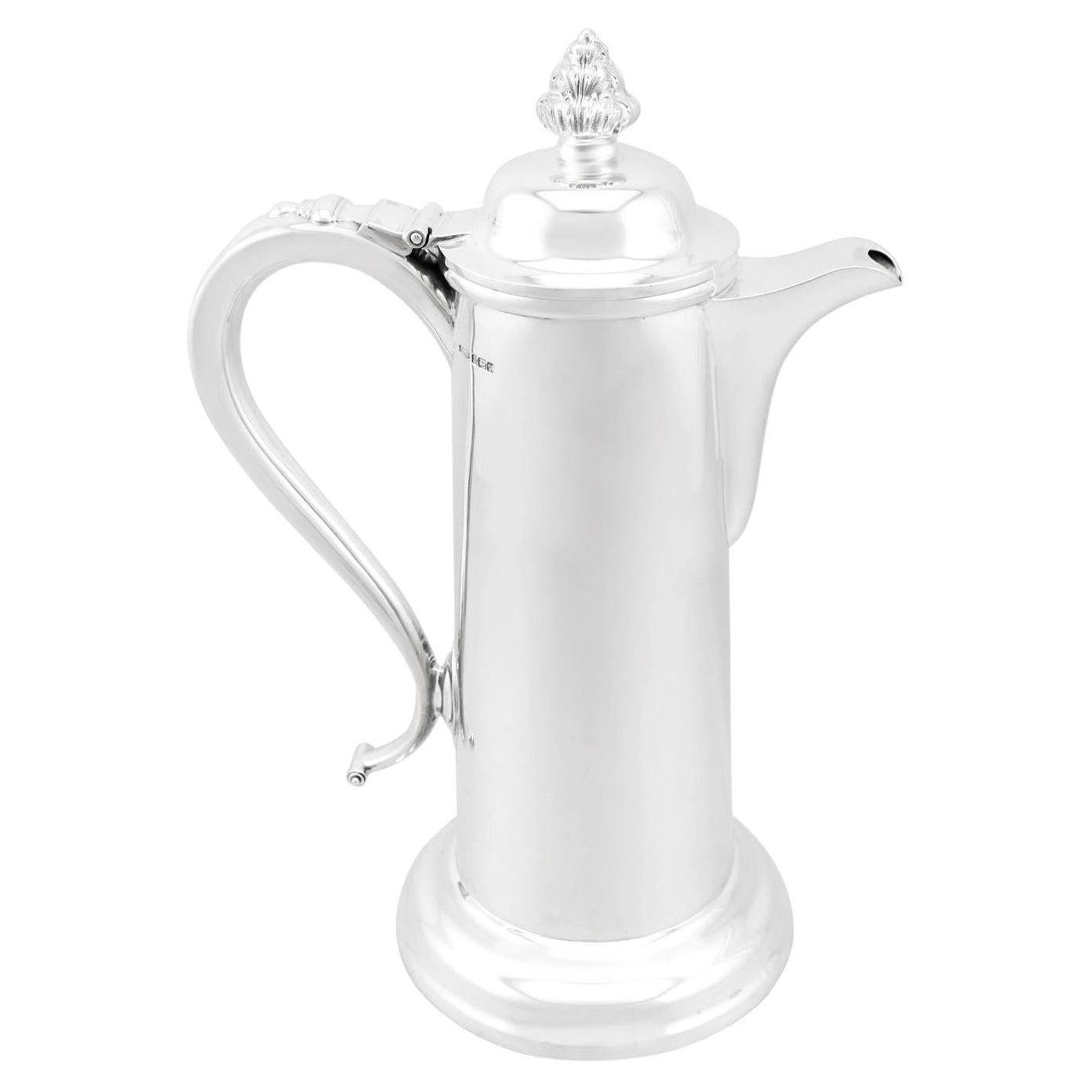 Antique Edwardian 1908 Sterling Silver Flagon For Sale