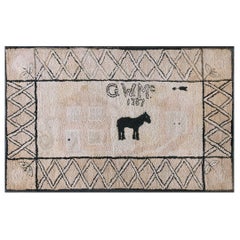 Early 20th Century Pictorial American Hooked Rug ( 2'9" x 4'5" - 84 x 135 )