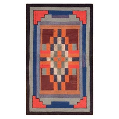 Antique 1920s American Hooked Rug ( 3'6" x 5'6" - 106 x 167 cm )