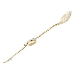 Antique Sterling Silver Gilt Olive Straining Spoon by Gorham Manufacturing Company