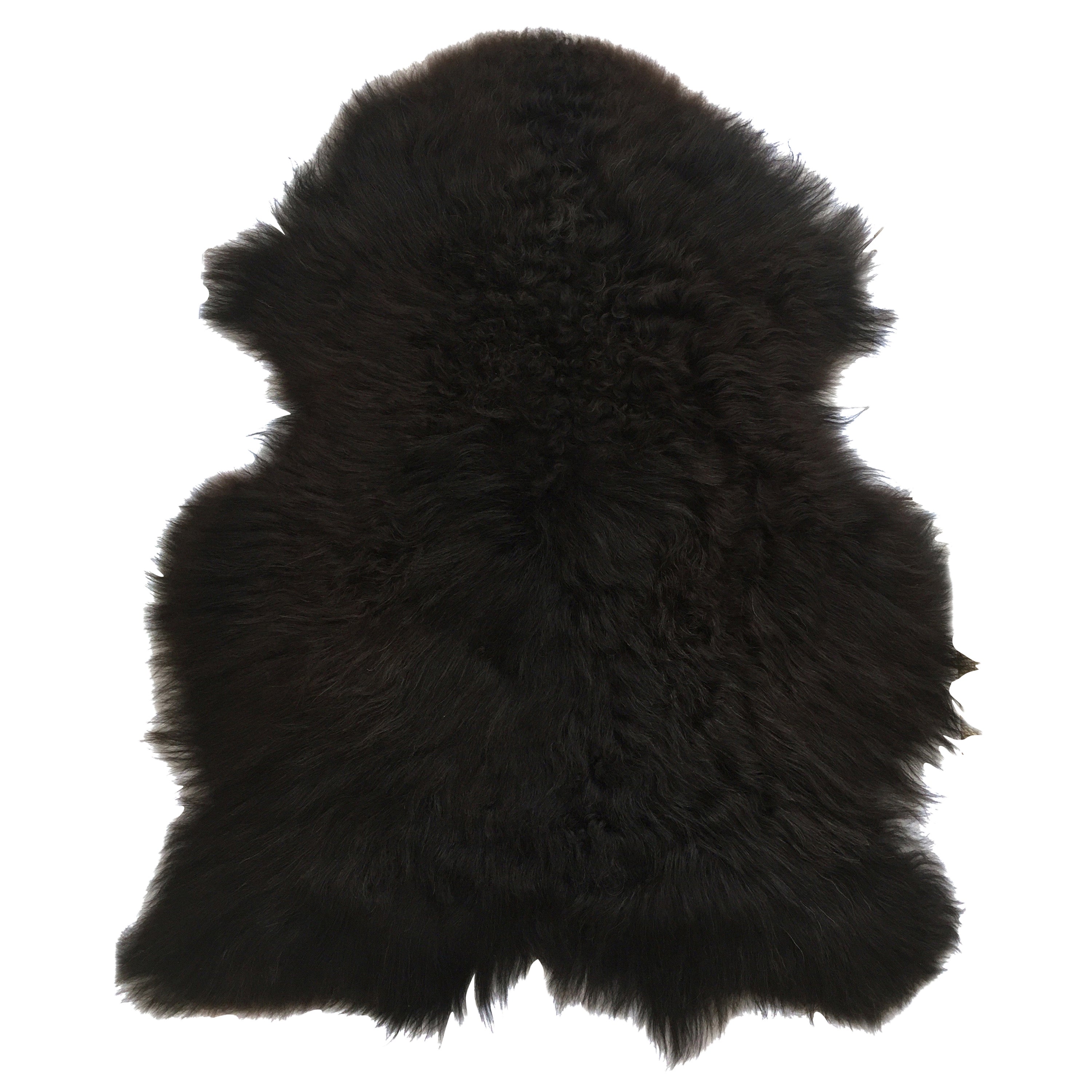 Black Sheepskin Fur Throw Rug, Iceland For Sale at 1stDibs