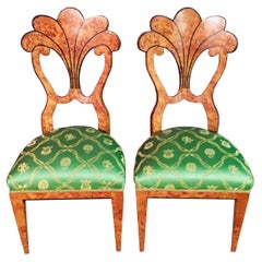20e siècle 2 chaises viennoises de style Biedermeier en forme d'éventail