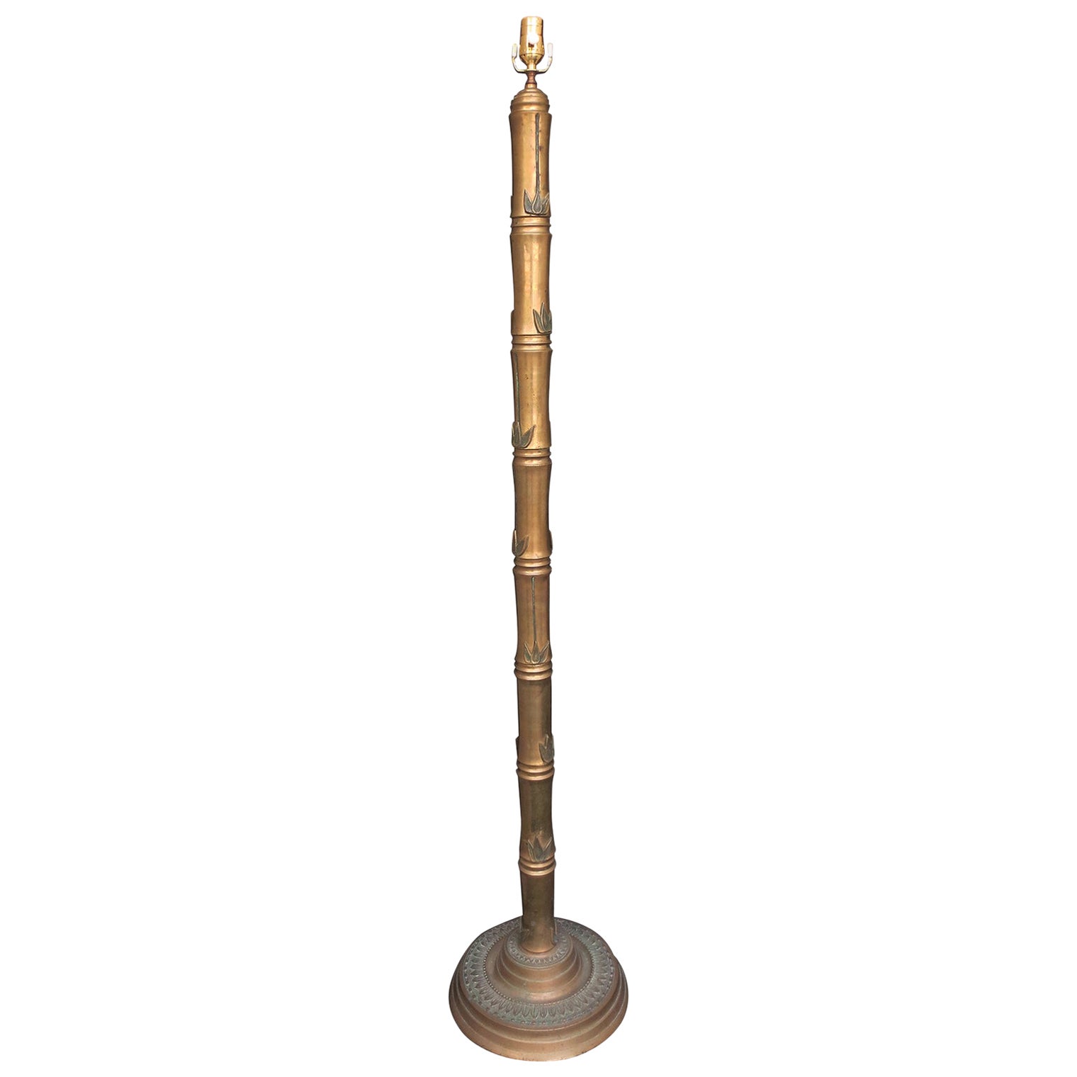 Faux Bamboo Brass Floor Lamp at 1stDibs