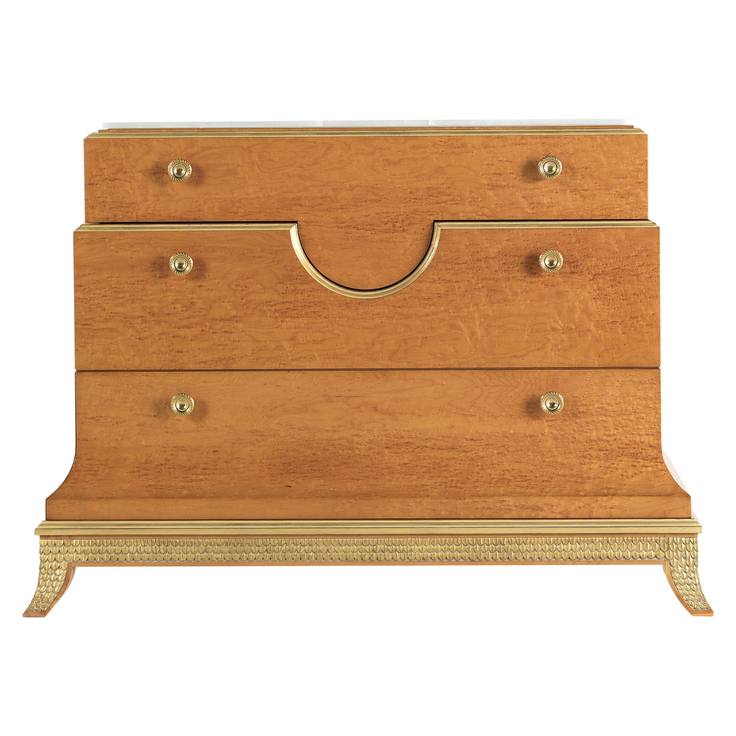 Jumbo Collection Toulouse Chest of Drawers in Wood and Marble Top For