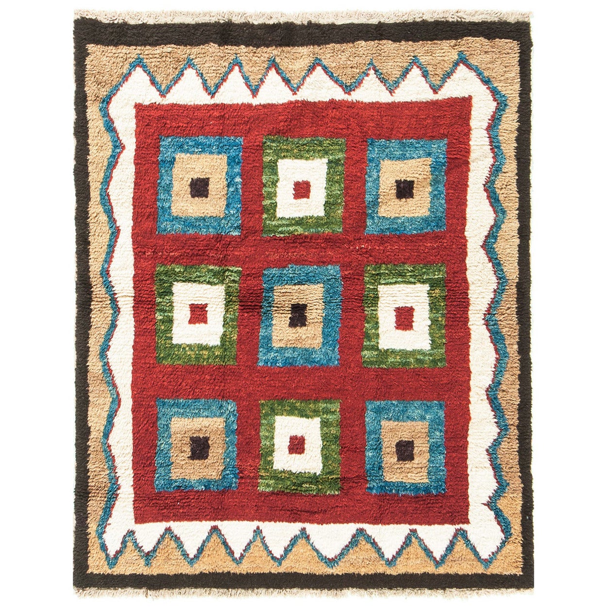 Türkischer Tulu-Teppich, Vintage im Angebot