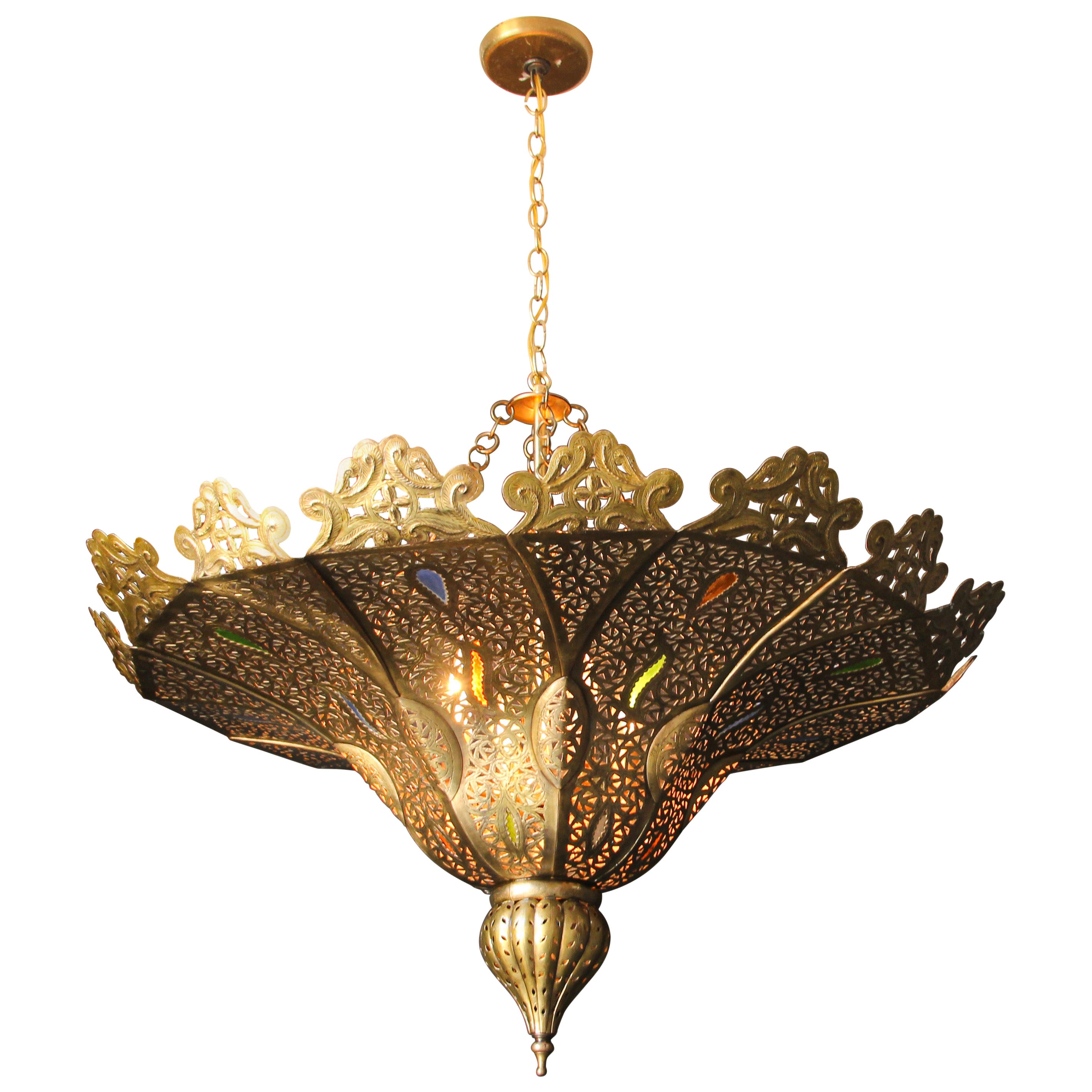 Pasha Moroccan Moorish Brass Chandelier at 1stDibs