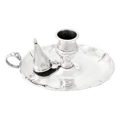 Antiguo candelabro de cámara danés de plata