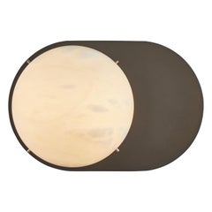 Large 'Toogle' Sconce in Bronzed Steel and Alabaster