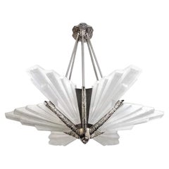 French Art Deco Skyscraper Chandelier by Sabino