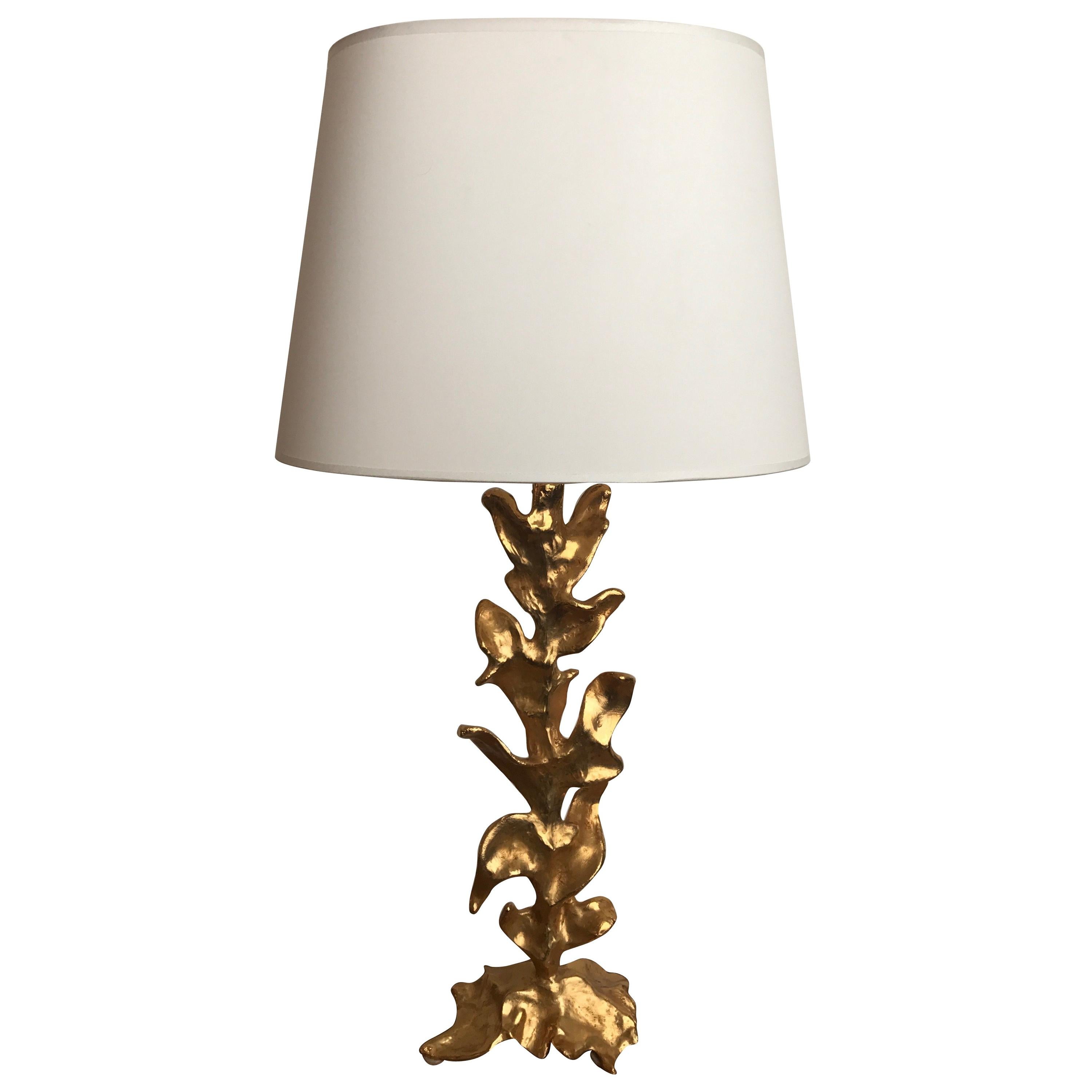 Gilded Vulcain Lamp For Sale