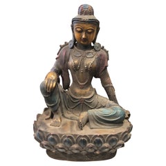 20th Century Hand-Painted Chinese Statue