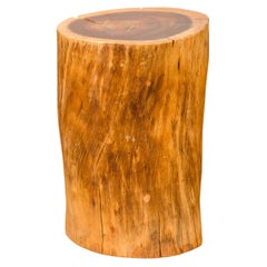Retro Robust Midcentury Rustic Tree Stump Pedestal, Stool or Drinks Table