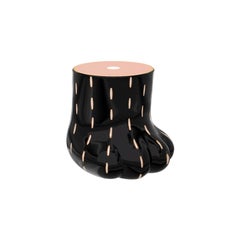 Paw Stool Side Table with Brass Inlay by Marcantonio