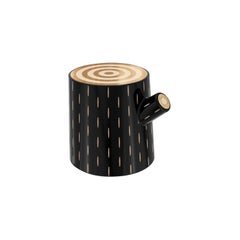 Log Stool Side Table with Brass Inlay by Marcantonio