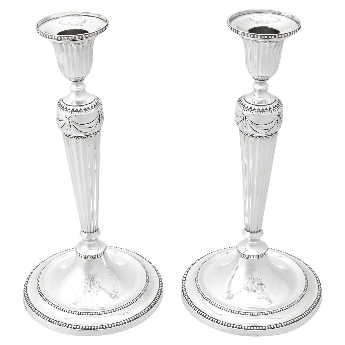 Georgian English Sterling Silver Candlesticks